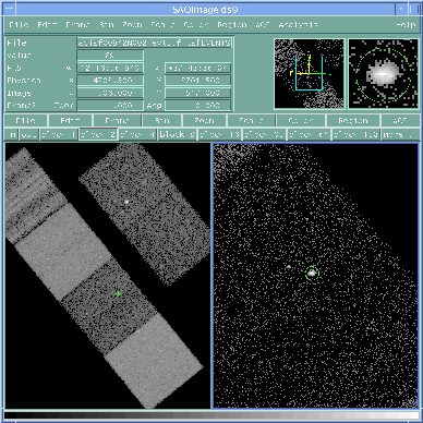 [Thumbnail image: The entire field next to a close-up of the desired source displayed in ds9.]