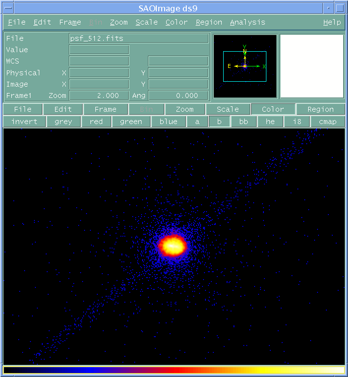 [Image 1: 512 by 512 pixel image of PSF]