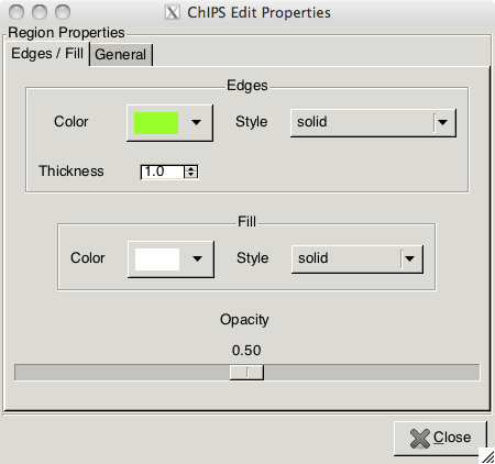 [The ChIPS gui provides direct access to an object's attributes, in this case a region.]