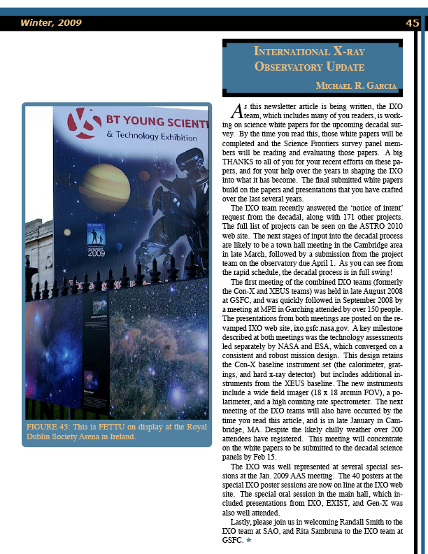 Page 45 of the Chandra Newsletter, issue 16, for text-only, please refer to http://cxc.harvard.edu/newsletters/news_16/newsletter16.html