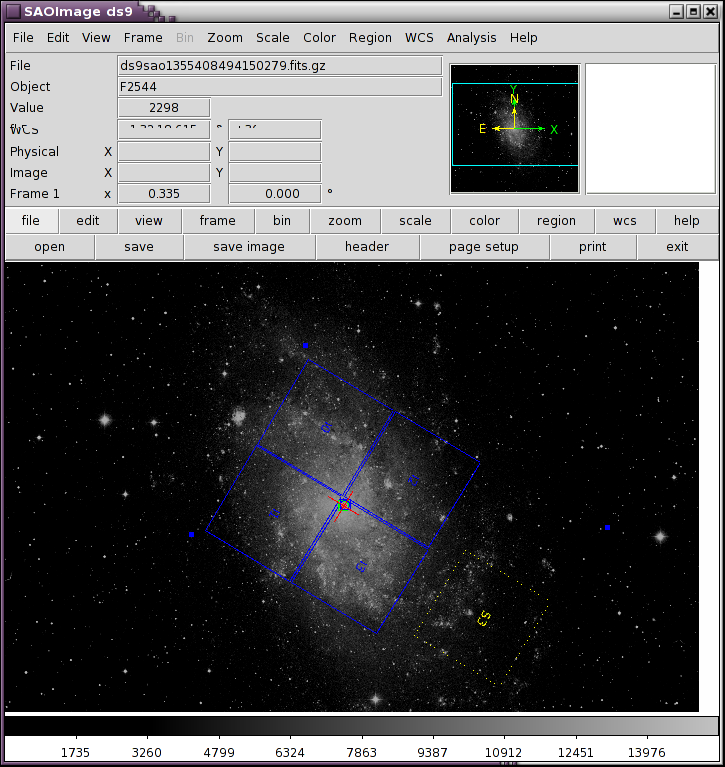 [DS9 Display of M33 field of view]