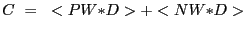 $ C~=~<PW{\ast}D> +
<NW{\ast}D>$
