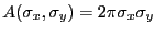 $ A(\sigma_x,\sigma_y) = 2{\pi}\sigma_x\sigma_y$