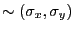 $ \sim (\sigma_x,\sigma_y)$