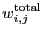 $\displaystyle w_{i,j}^{\rm total}~$