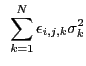 $\displaystyle ~\sum_{k=1}^N \epsilon_{i,j,k} \sigma_k^2$