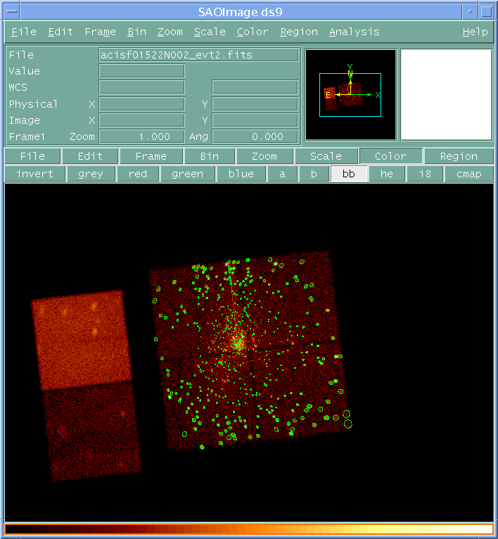 [Image 4: 
Recursive blocking - ACIS-I detections (ObsID 1522)
]