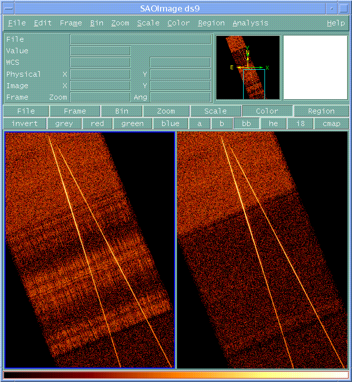 [Image 2: Original event file (left) and the destreaked
        version (right)
      ]