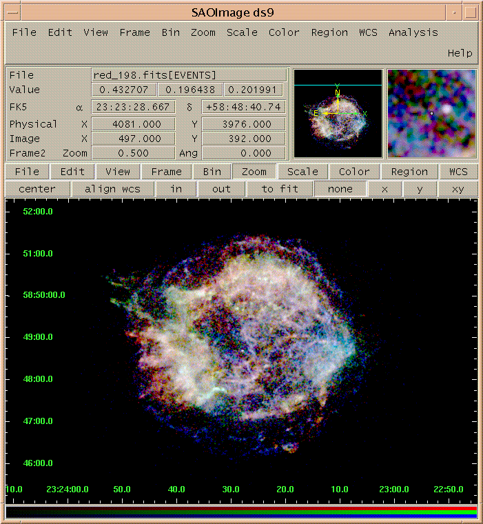 [Image 6: Final three-color image with coordinate grid overlaid]