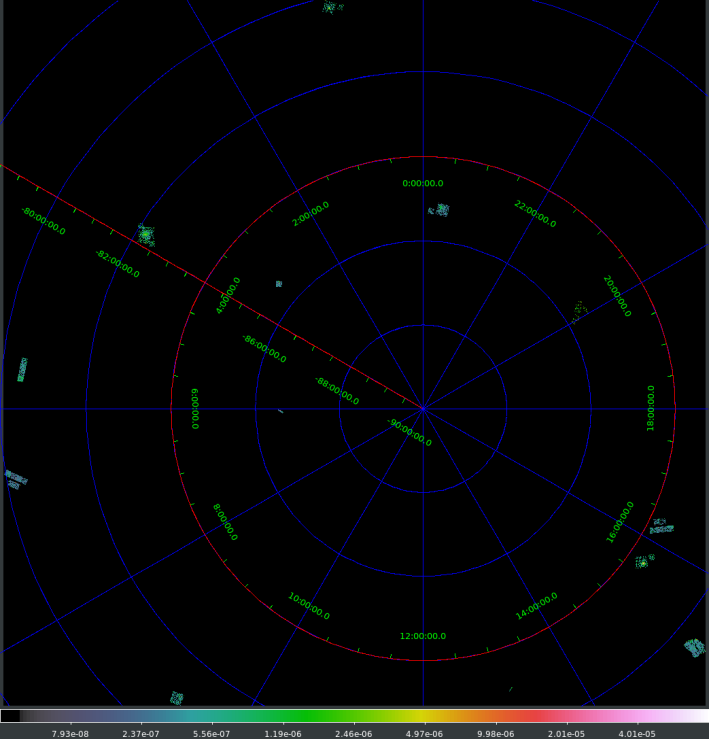 [Thumbnail image: combined observations near the pole, individual observations reprojected to a common tangent plane]