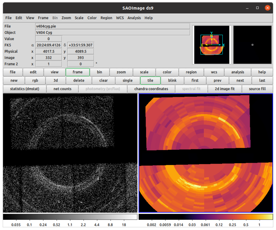 ds9 image showing mult frams