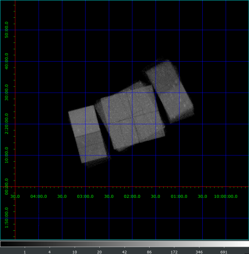 [Thumbnail image: combined observations of the C-COSMOS field which without reprojecting each observation]