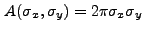 $ A(\sigma_x,\sigma_y) = 2{\pi}\sigma_x\sigma_y$