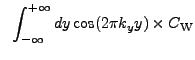 $\displaystyle ~\int_{-\infty}^{+\infty} dy \cos(2{\pi}k_{y}y) \times C_{\rm W}$