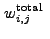 $\displaystyle w_{i,j}^{\rm total}~$