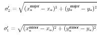 [equations that map  ellipses from celestial sphere to common tangent plane]