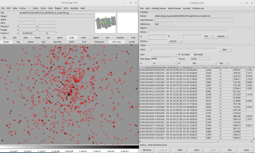 [Thumbnail image: DS9 displaying the image with sources overlain and a tabular view.]