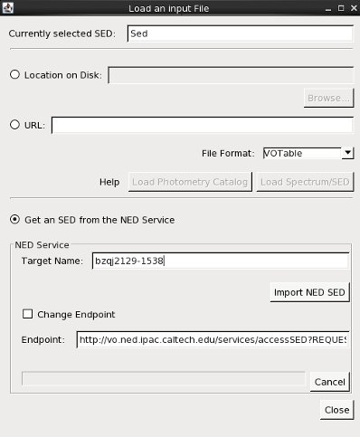 NED SED importer screenshot