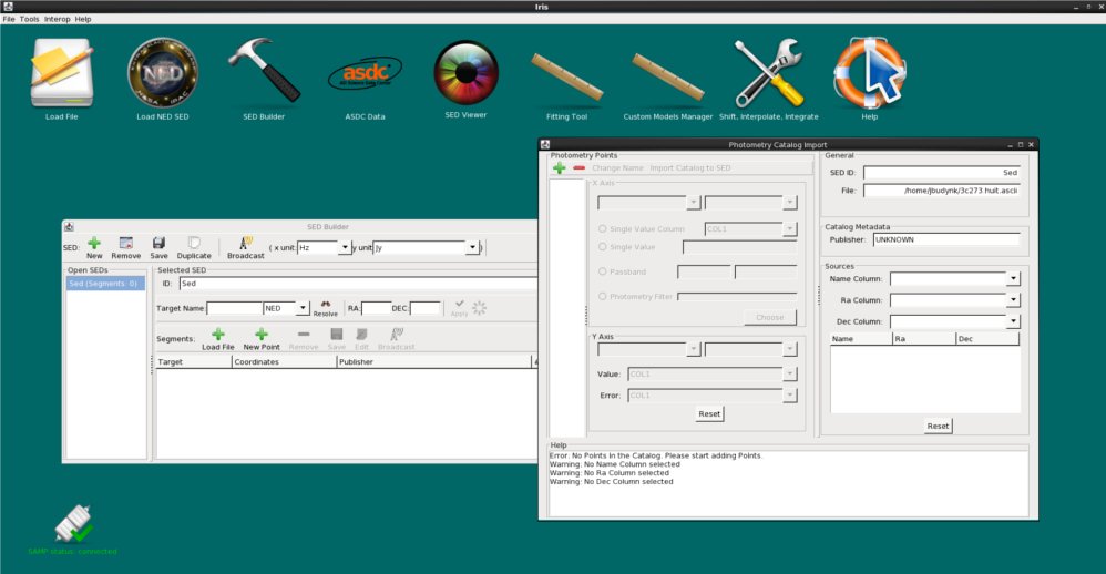 Iris photometry import frame