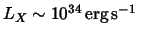 $L_X\sim10^{34}\thinspace\hbox{$\hbox{erg}\thinspace\hbox{s}^{-1}$ }$